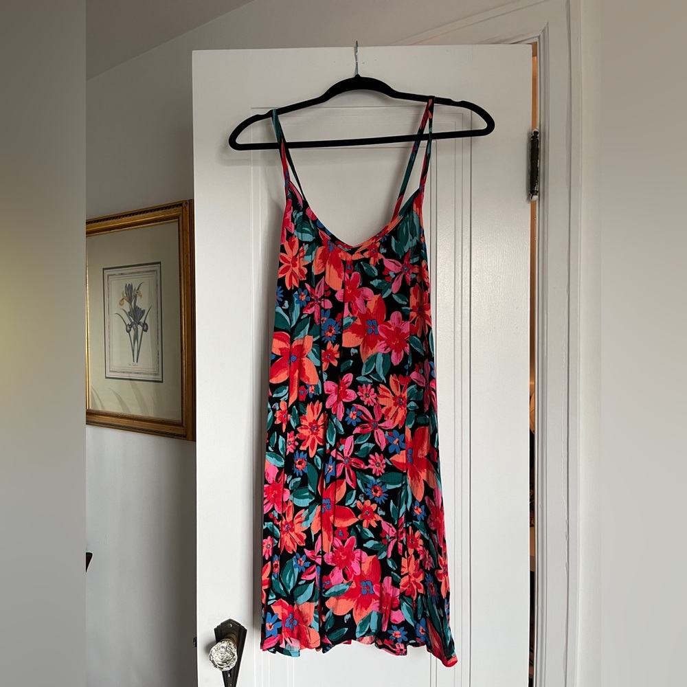 Roxy Floral Dress - Black, Red, Pink, Blue